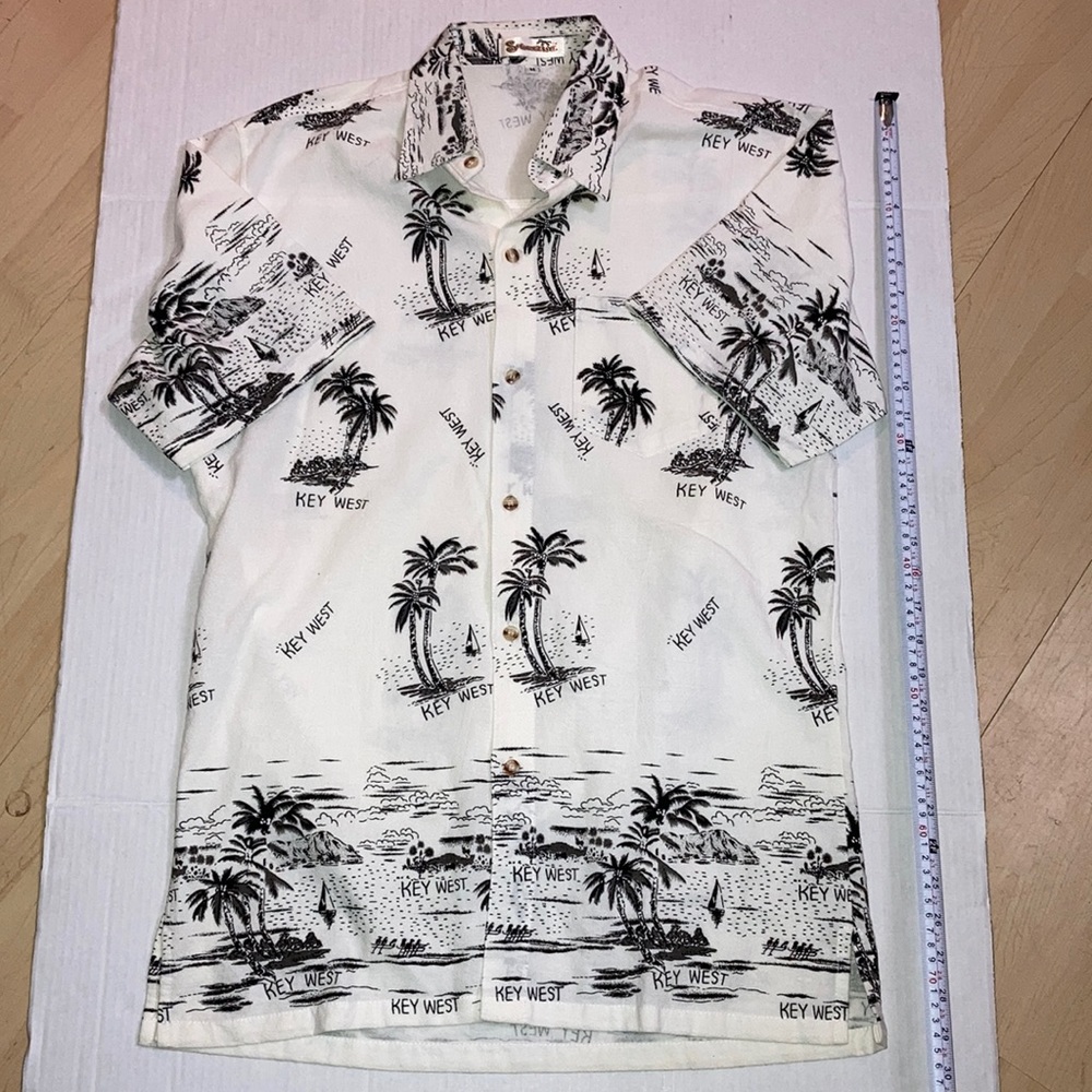 Key west Medium short sleeve Shoreline 100% cotton Palm trees